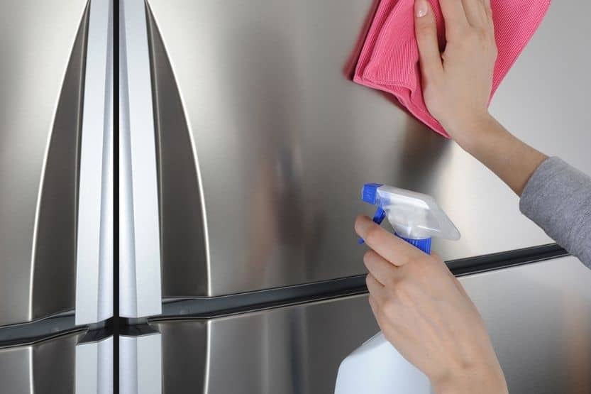 clean a stainless steel fridge